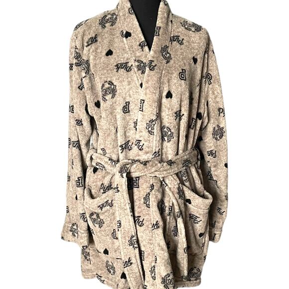 PINK Victoria's Secret Medium Comfortable  Soft Gray Robe - Picture 1 of 8